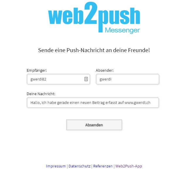 Web2Push Messenger Web