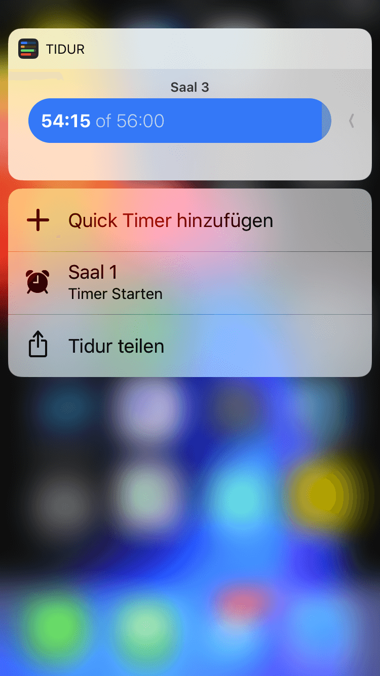 Tidur Timers 3D Touch