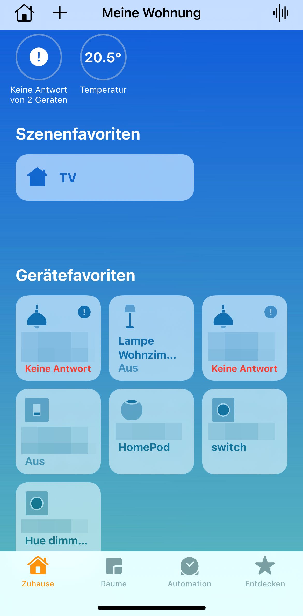 Home App Übersicht